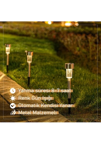 Menfry Gün Işığı Sarı Ledli Solar Güneş Enerjili Bahçe Lambası 1 Li Metal Gövdeli ANTRASİT