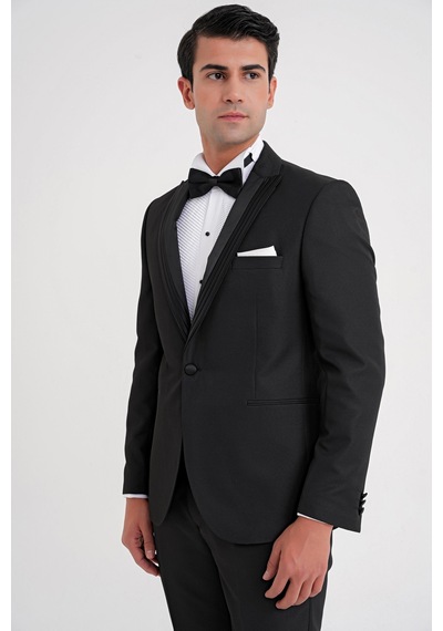 Efor Black 083 Takım Slim Siyah Siyah