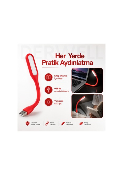 Esnek Usb Led Lamba Powerbank Laptop Ve Pc İçin Taşınabilir Gece Lambası