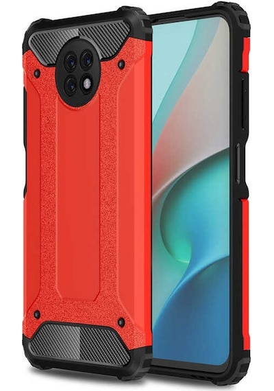Kilifone - Xiaomi Uyumlu Redmi Note 9t - Kılıf Çift Katman Zırh Tank Crash Military Kapak - Kırmızı