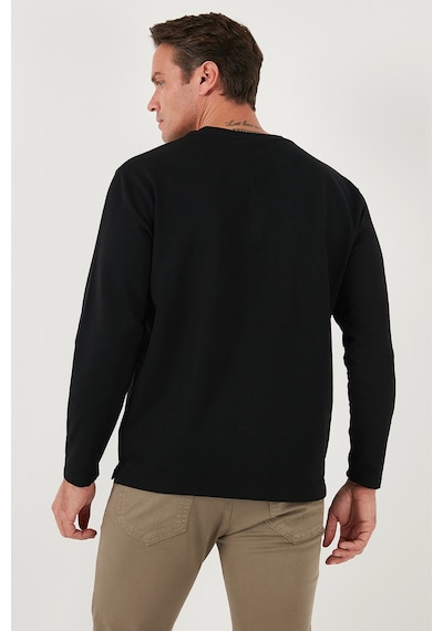 Buratti Streç Pamuklu Regular Fit Bisiklet Yaka Erkek Sweat 5905725 Siyah