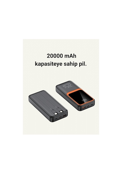 Dijital Ekranlı 20.000 Mah Powerbank 22.5w Hızlı Şarj + Çoklu Bağlantı Seçeneği Altın