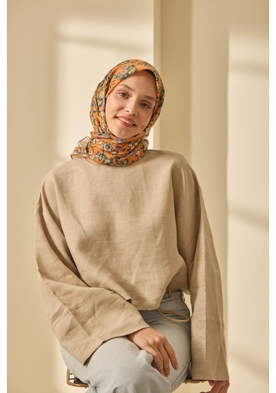 Silk Home Soft Eşarp 73090-34 Uruncu, Vizon, Koyu Yeşil, Eflatun, Ekru