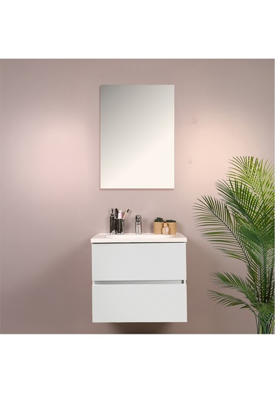 Kobos Simple 60 Cm Çekmeceli Banyo Dolabı Seti Bianco Beyaz Kobos Simple 60 Cm Çekmeceli Banyo Dolabı Seti Bianco Beyaz