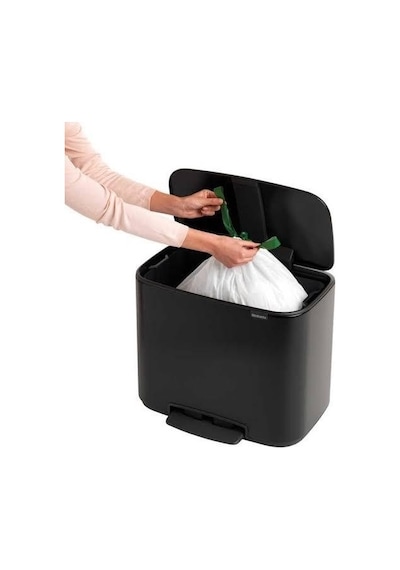 Brabantia Mat Siyah Pedallı Çöp Kutusu 36 Lt Siyah