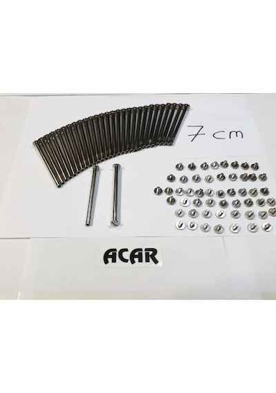 7 CM Dosya Klasör Menü Kartela Vidası Nikel Inox Renk 100 Adet