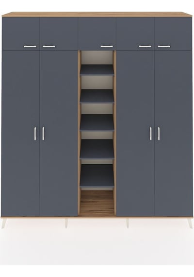 Hyperion Dolap 12 Raflı 9 Kapaklı 2 Askılı 220x44x243 Çam-antrasit/antrasit Antrasıt/antrasıt Hyperion Dolap 12 Raflı 9 Kapaklı 2 Askılı 220x44x243 Çam-antrasit/antrasit Antrasıt/antrasıt