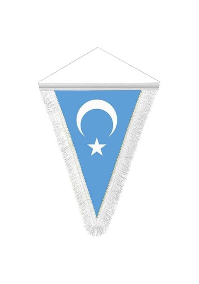 Doğu Türkistan Gök Bayrak Üçgen Flama Bayrak 1