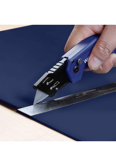 Workpro Wp211008 Profesyonel Katlanır Çok Amaçlı Rötuş Maket Bıçağı + 10 Adet Yedek Bıçak