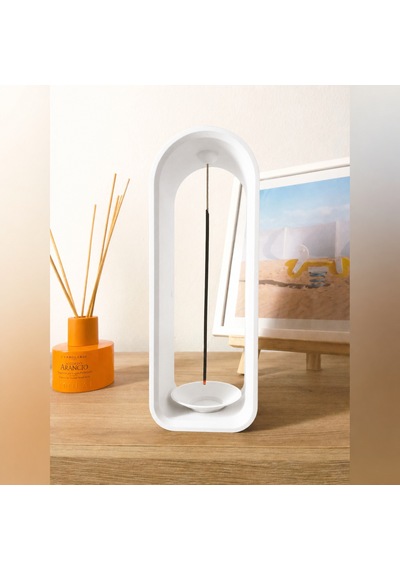 3d Baskı The Shrine Tütsülük - Modern Kemer Formlu Tütsü Tutucu-beyaz