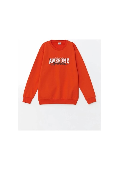 LC Waikiki Lcw Kids Turuncu Bisiklet Yaka Erkek Çocuk Sweatshirt