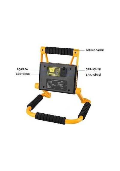 Watton WT-328 30W Şarjlı Seyyar Led Projektör