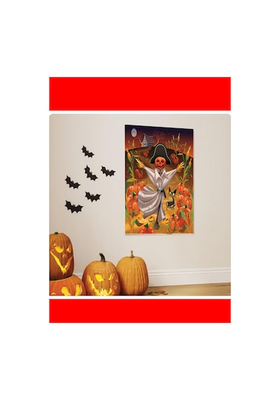 Cadılar Bayramı Temalı Dev Boy Duvar Posteri 70x100 Cm - Yüksek Kaliteli Vinil Baskı Bantlı Hallowen Afişi