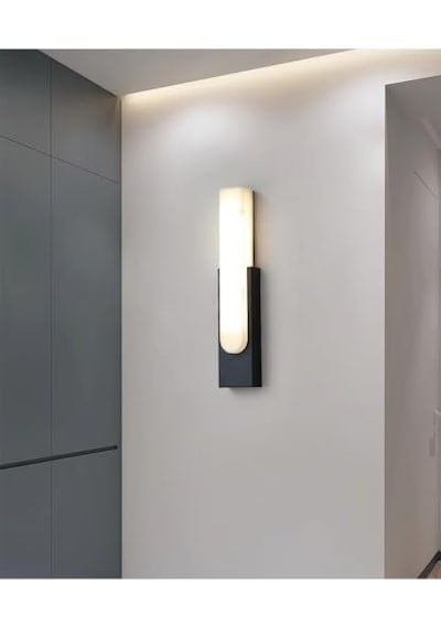 Dekoratif Led Aplik, Çift Yönlü, 10w, 3200k Gün Işığı, Siyah, Çift Yönlü Işık Led Duvar Aydınlatma Cata Hawai İç Ve Dış Mekan Abanoz