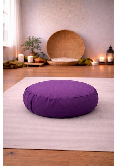 Zafu Yoga Meditasyon Minderi - Yuvarlak Meditasyon Minderi Mor