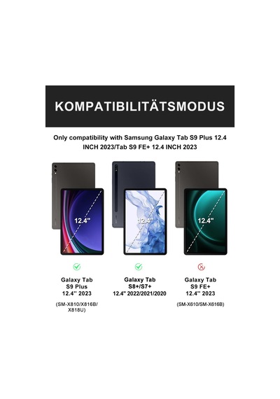 Galaxy Uyumlu Tab S9 Fe Plus 12.4" Klavyeli Kılıf Bluetooth Özelliki