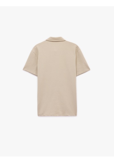 Koton Regular Fit Kısa Kollu Dokulu Pamuklu Polo Yaka Tişört Yeşil 6sam10078mk