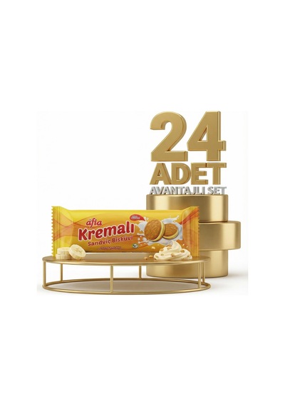 Afia Muz Kremalı Sandviç Bisküvi 24x60 Gr