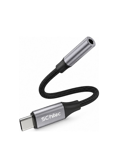 Schitec Type-c To 3.5mm Aux Dönüştürücü Adaptör Hifi Stereo Ses 10cm Siyah Hg/axt-02