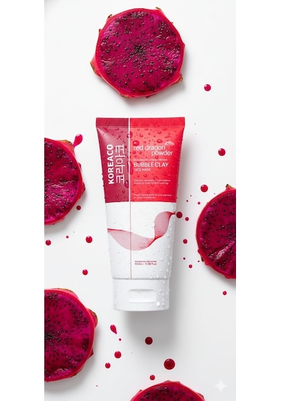 Koreaco Red Dragon Bubble Clay Yüz Maskesi / Tazelenme Parlaklık Nemli Ve İpeksi Köpüren Yüz Maskesi 100 Ml / Cild