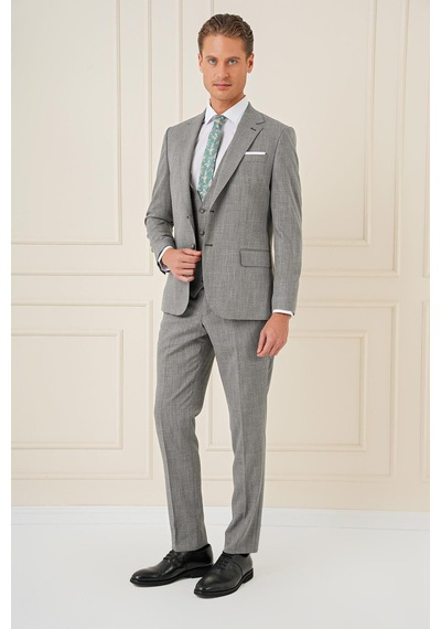 Efor Tk 902 Slim Fit Haki Klasik Takım Elbise Haki