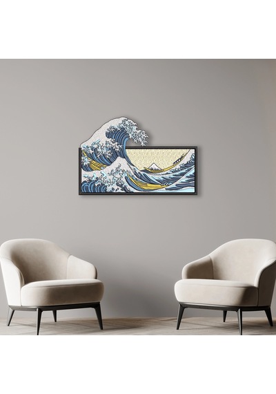 Büyük Dalga Kanagawa - Metal Tablo - Dec0159 100 X 66 Cm Çok Renkli