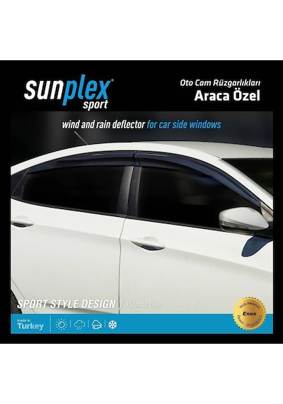 Sunplex Hyundai Accent Blue Cam Rüzgarlığı 4.Prç 2011-2019