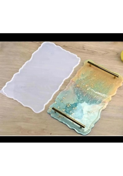 Epoksi Silikon Tepsi Kalıbı Dikdörtgen Büyük Boy 21x35cm Diğer