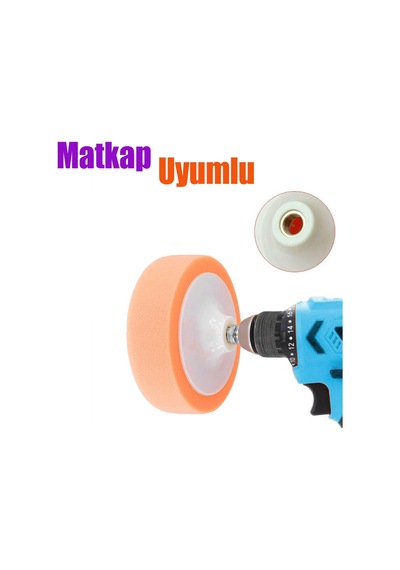 Pasta Cila Polisaj Süngeri Zımpara Tabanlı Turuncu 150 Mm M14 Uyumlu Matkap Daire Aparatı 10 Parça
