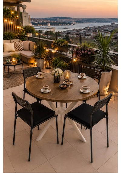 Çam 4 Kişilik Minderli Balkon Takımı, Balkon Masası, Balkon Sandalyesi, Yuvarlak Masa, Yemek Masası, Mutfak Masa Sandalye Takımı, 4 Sandalye 1 Ma Çam/beyaz-siyah Çam 4 Kişilik Minderli Balkon Takımı, Balkon Masası, Balkon Sandalyesi, Yuvarlak Masa, Yemek Masası, Mutfak Masa Sandalye Takımı, 4 Sandalye 1 Ma Çam/beyaz-siyah