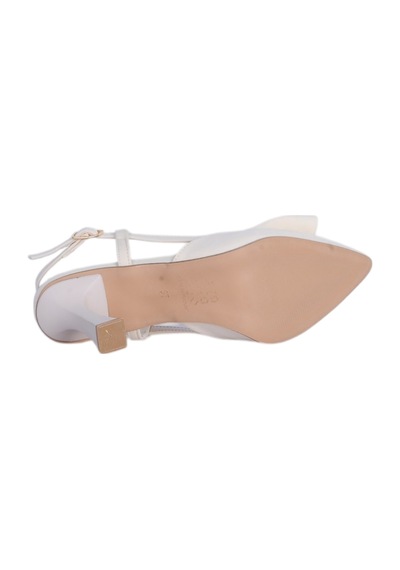 Tahir 2802 7cm Slingback Topuklu Ayakkabı Krem