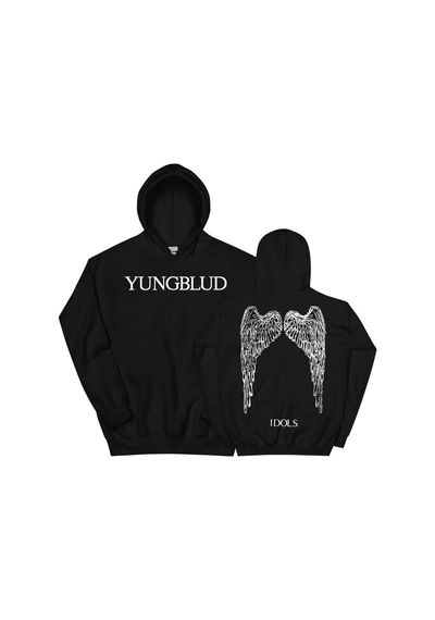 Tarzsokak Siyah Unisex Idols Wings Hoodie Yungblud Grafik Baskırunge Moda Rahat