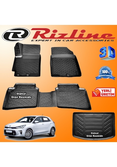 Kia Rio 3D Paspas + Bagaj Havuzu Hb 2017 Sonrası Rizline N11.10539