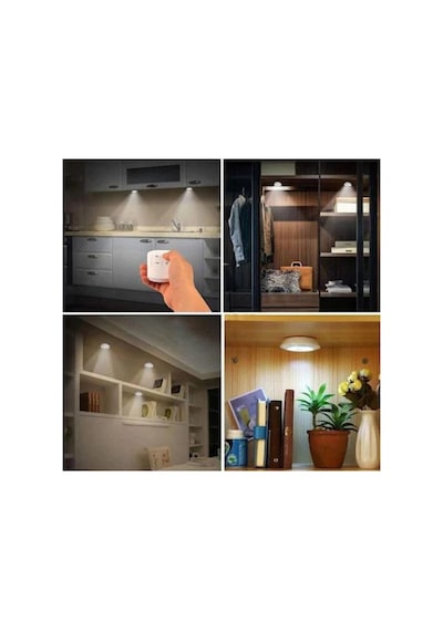 Spot Smd Zaman Ayarlı Beyaz Uzaktan Kumandalı 3 Lü Spot Led Lamba Kablosuz Pilli Işıldak