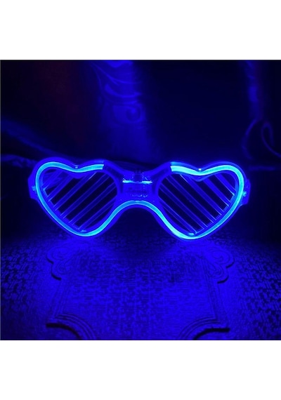 Mi Led Işıklı Kalp Gözlük 3 Modlu Parti & Glow Gözlüğü