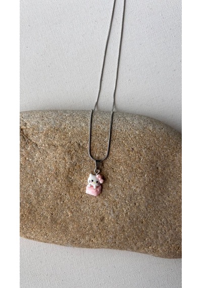 Hellokitty Uçlu Çelik Kolye Renkli