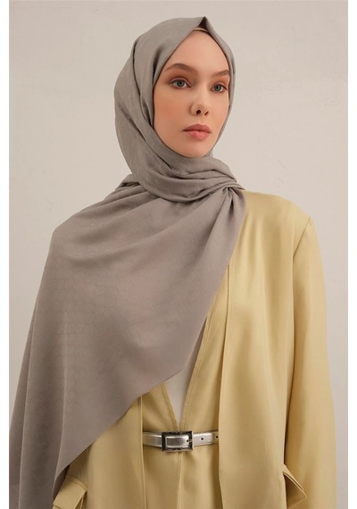 Armine Link Desen Bambu Cotton Şal 2 Gri