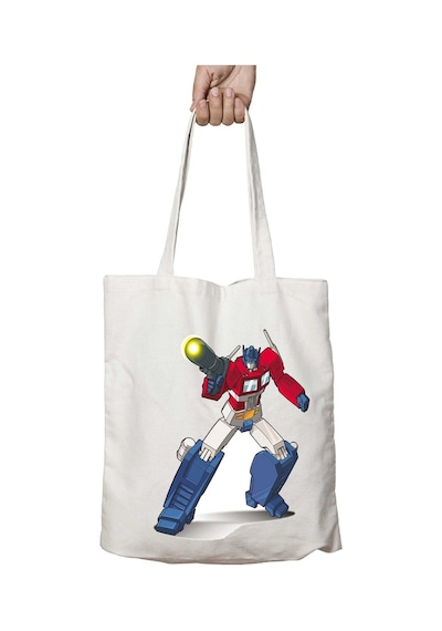 Art Hediye Optimus Prime Transformers İki Taraf Kalıcı Yıkanabilir Okul Plaj Omuz Bez Çanta Çok Renkli