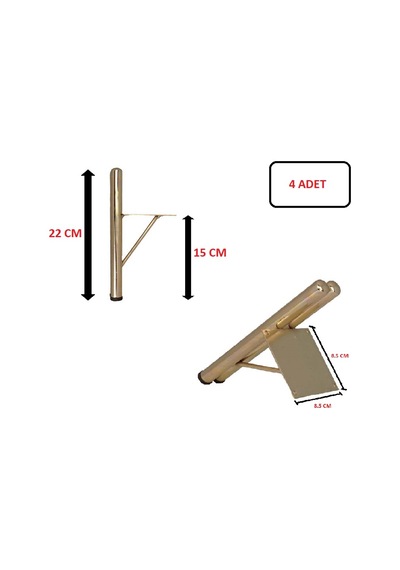 Koltuk Kanepe Sehpa Mobilya Ayağı Ela Ayak Gold Renk 15 Cm 4 Ade