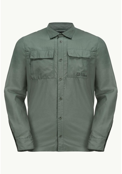 Jack Wolfskin Barries L/s Erkek Gömlek-1404101 Yeşil
