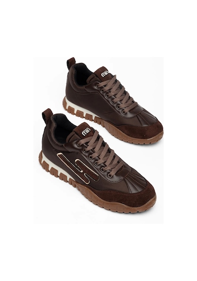 Kadın Kahverengi Paraşüt Ortopedik Sneaker Yürüyüş Ayakkabısı