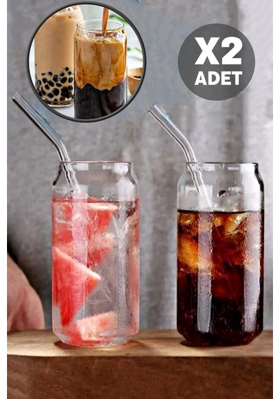 2li Pipetli Kola Kutusu Şeklinde Bardak Süt Çay Kahve Su Sunum Bardağı Borosilikat Bardak Seti