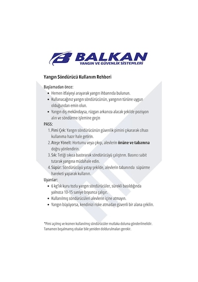 6 Kg Köpüklü Yangın Tüpü Tse Ce Belgeli Ruhsata Uygun 4 Yıl Set Talimat-levha-askı