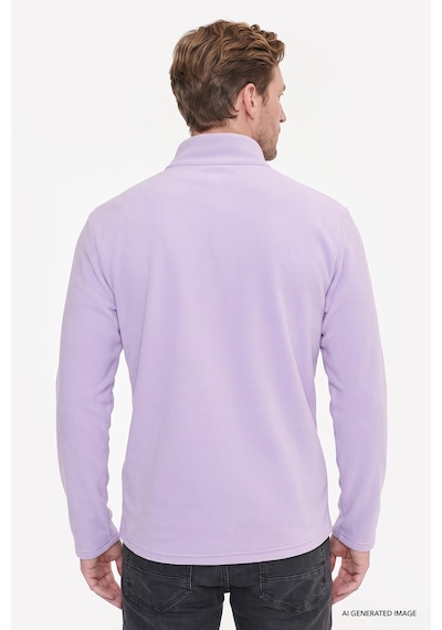 AC&Co / Altınyıldız Classics Anti-Pilling Tüylenme Yapmayan Bato Yaka Erkek Polar Sweatshirt Lila