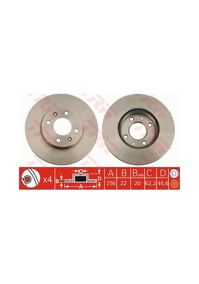 Hyundai Accent Era Ön Fren Diski 256 Mm Çap 2006-2012 Trw
