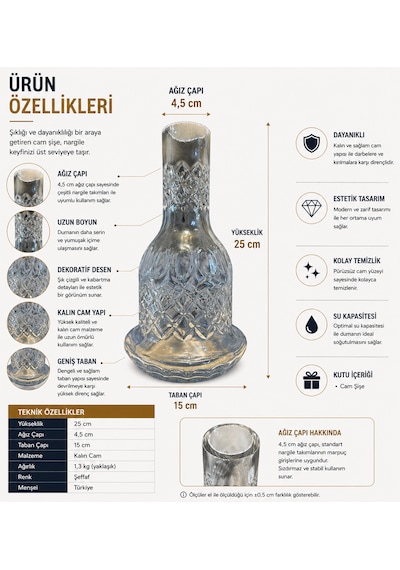 Nargile Kesme Cam Şişe