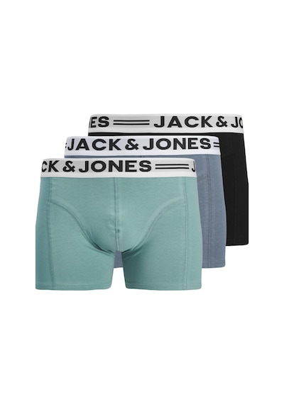 Jack & Jones Sense Erkek Boxer 3 Lü Paket Pamuklu, Rahat Kesim Noos Turkuaz