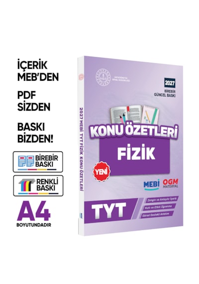 2027 Yks-tyt Mebi-ogm Pratik Konu Özet Kitap Seti Renkli A4 Boyut Görsel Destekli Baskı Ücreti