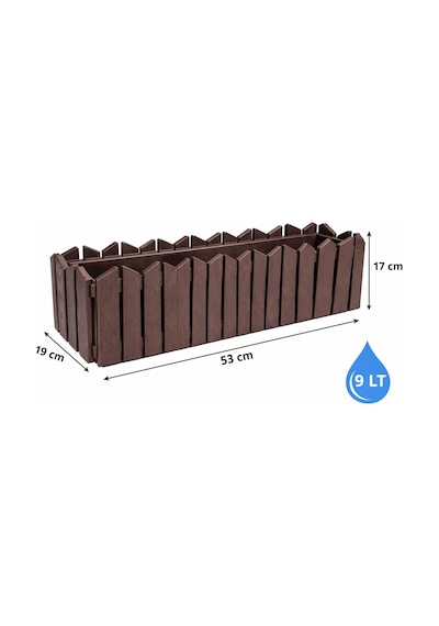 Omnipazar Ozn-616 Efes Askılı Balkon Saksı Takımı 9 Litre No:2 Kahverengi