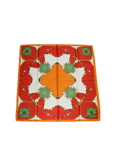 Tikitonki Geometrik Desenli Kare Dizayn Çok Renkli Eşarp - 90x90 Çok Renkli Çok Renkli